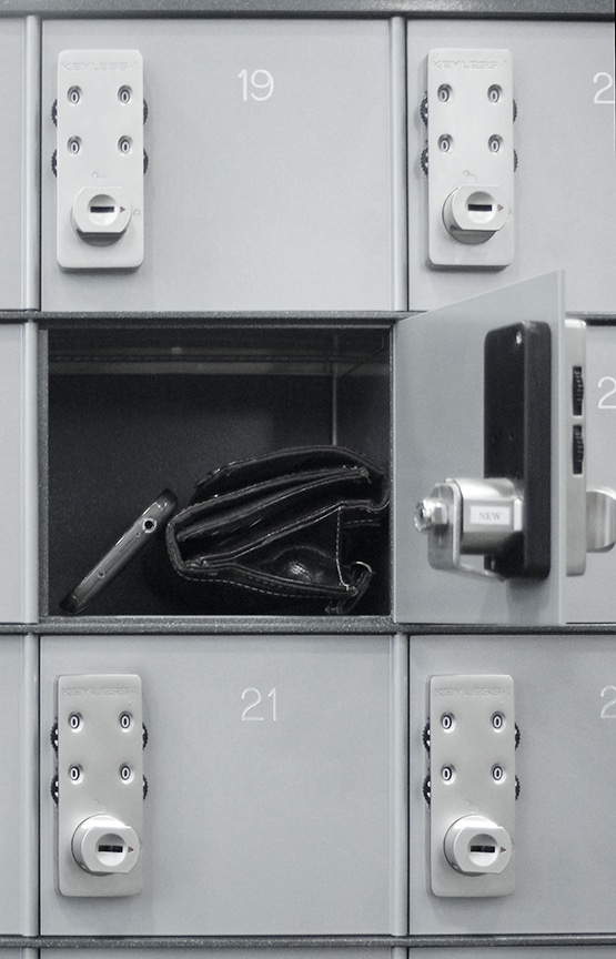 Keyless minicheck locker with opened door example